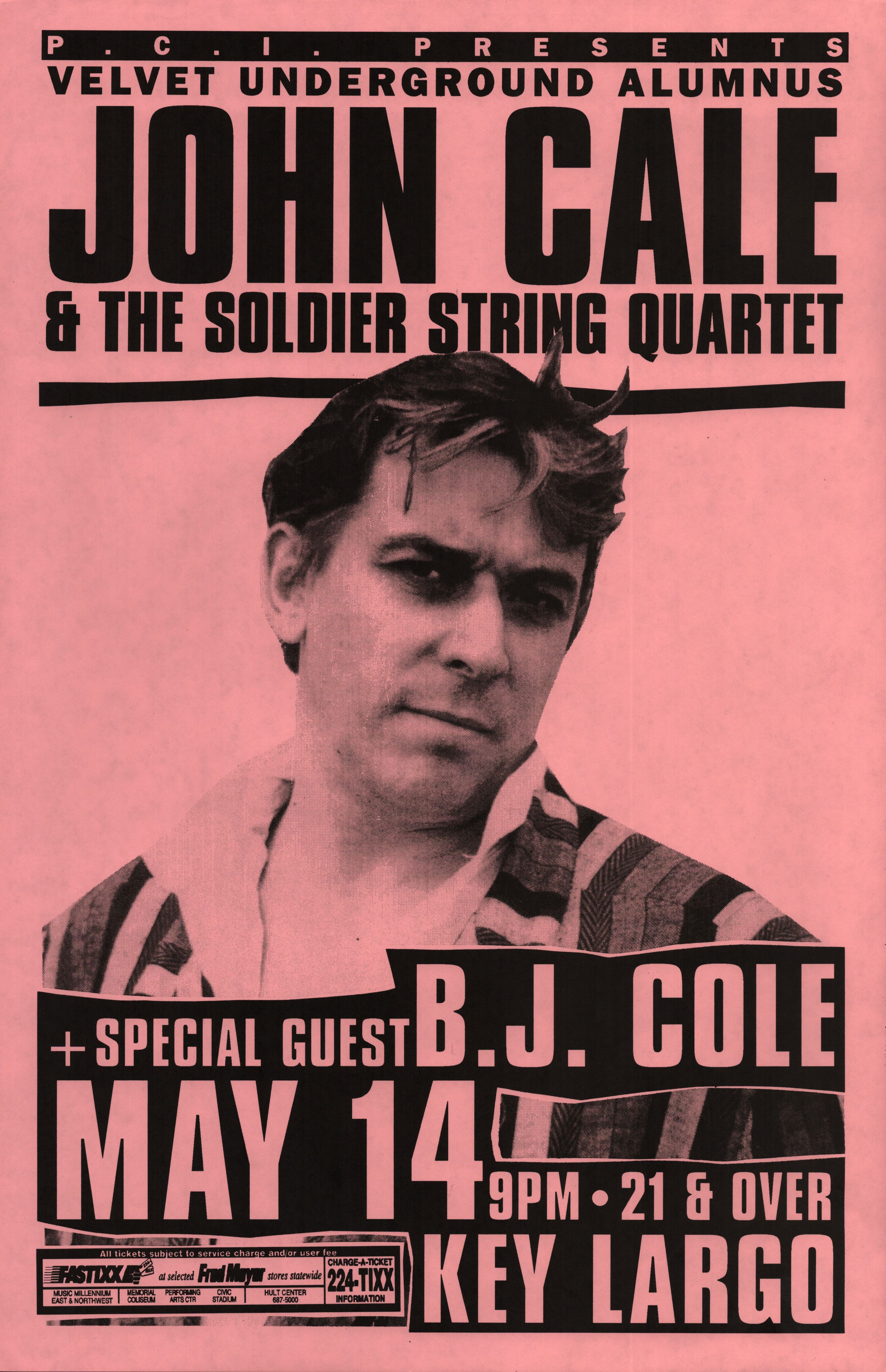 John Cale & Soldier String Quartet Key Largo 1998 Concert Poster