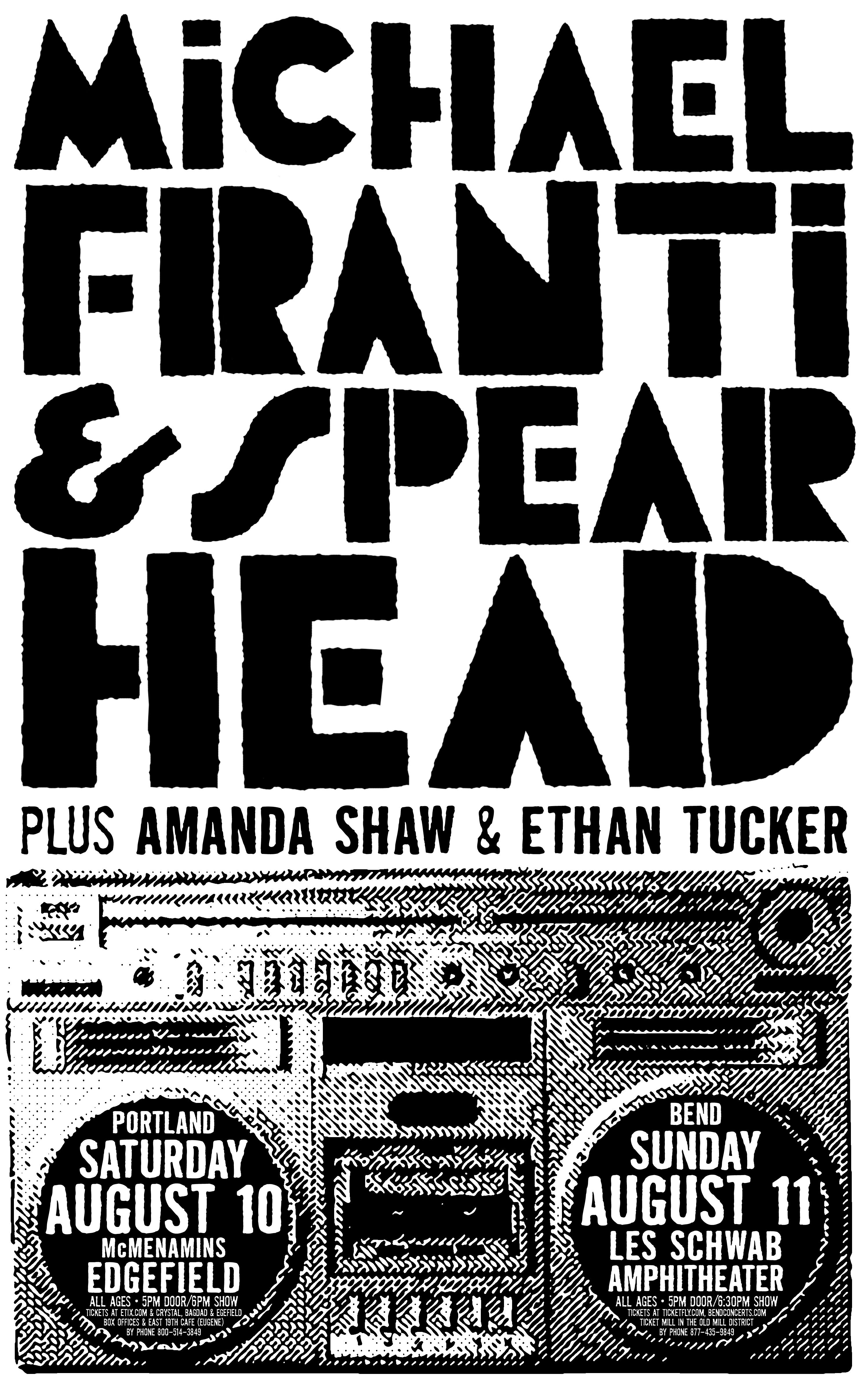 MXP-145.12 Michael Franti & Spearhead 2013 Edgefield/les Schwab Amphitheater  Aug 11 Concert Poster