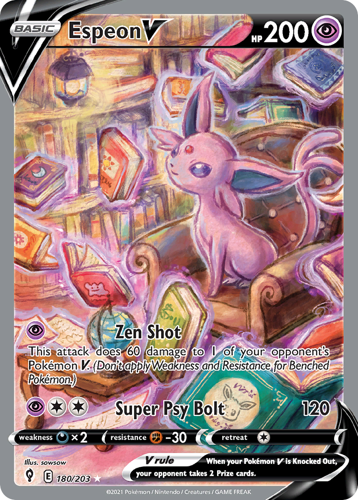 Espeon V (180/203) - Evolving Skies Pokémon Card