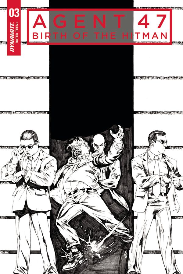 Agent 47 Birth Of Hitman #3 (Cover C 10 Copy B&w Cover)