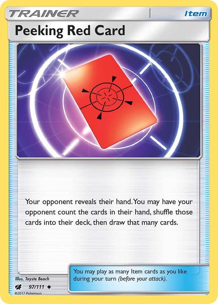 Peeking Red Card (Trainer: Item) (97/111) - Crimson Invasion Pokémon Card