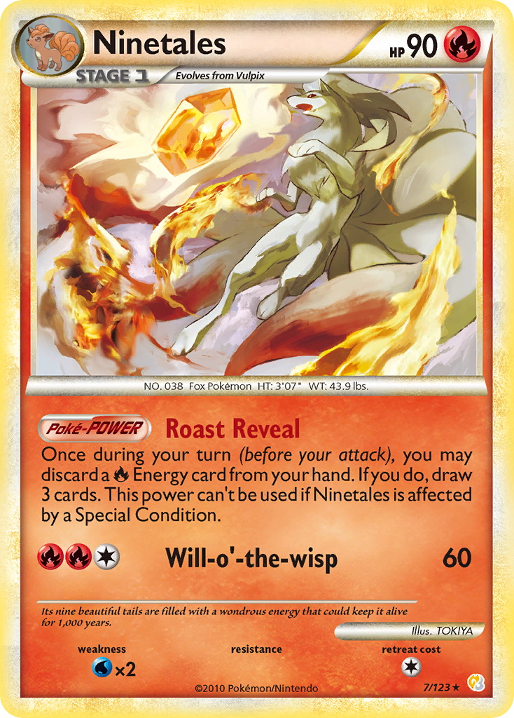 Ninetales (7/123) - HeartGold & SoulSilver Pokémon Card