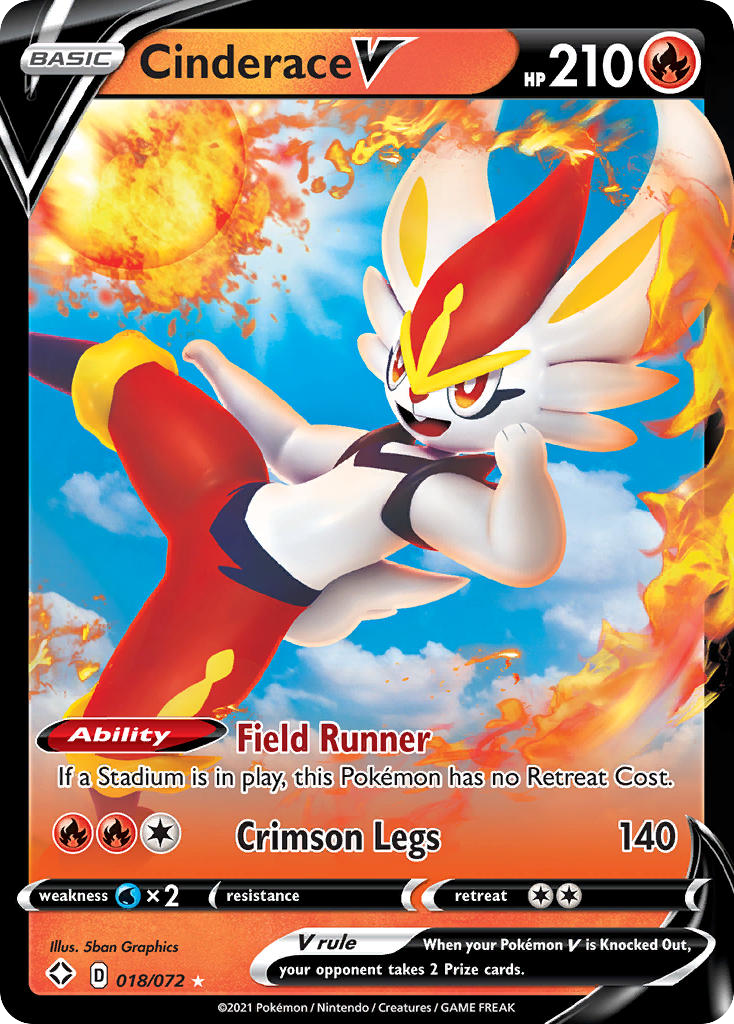 Cinderace V (18/72) - Shining Fates Pokémon Card