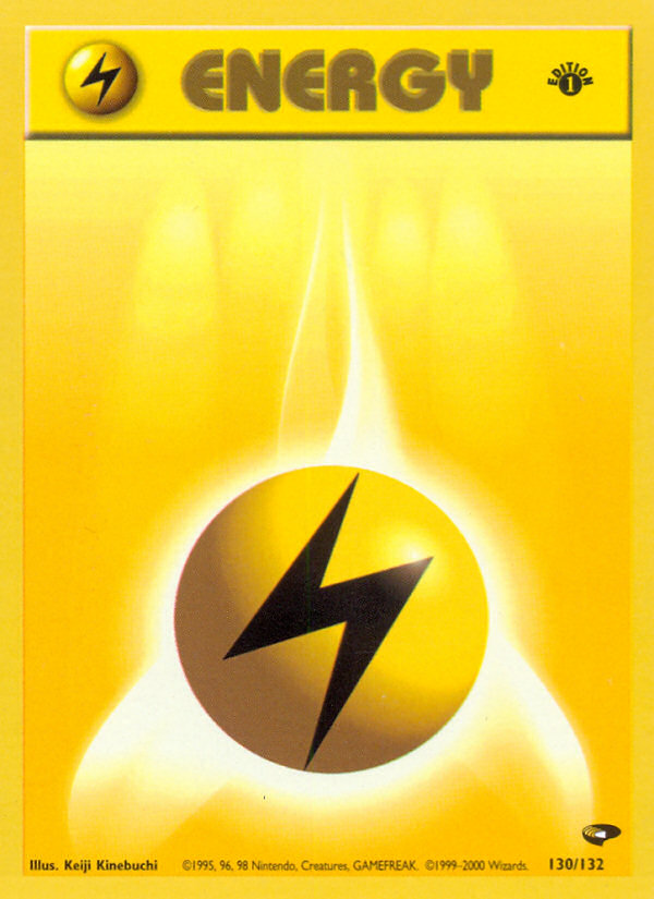 Lightning Energy (130/132) - Gym Challenge (1st Edition) Pokémon Card