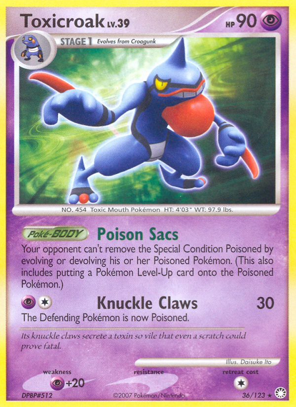 Toxicroak (36/123) - Mysterious Treasures Pokémon Card