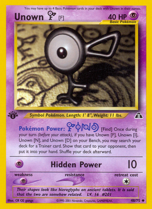 Unown [F] Pokémon Card