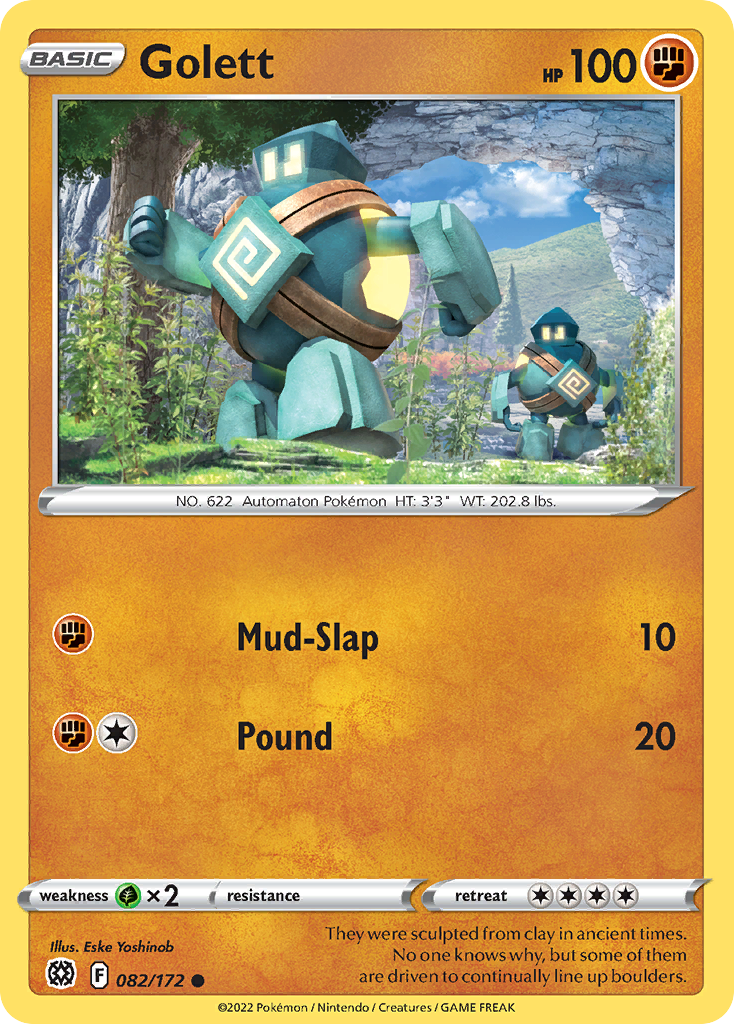 Golett (82/172) - Brilliant Stars Pokémon Card