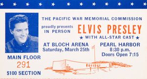 Elvis Presley Bloch Arena Ticket Stub 1961