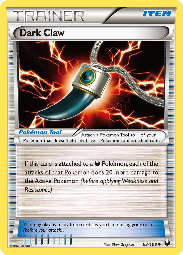 Dark Claw (Trainer: Pokémon Tool) (92/108) - Dark Explorers Pokémon Card