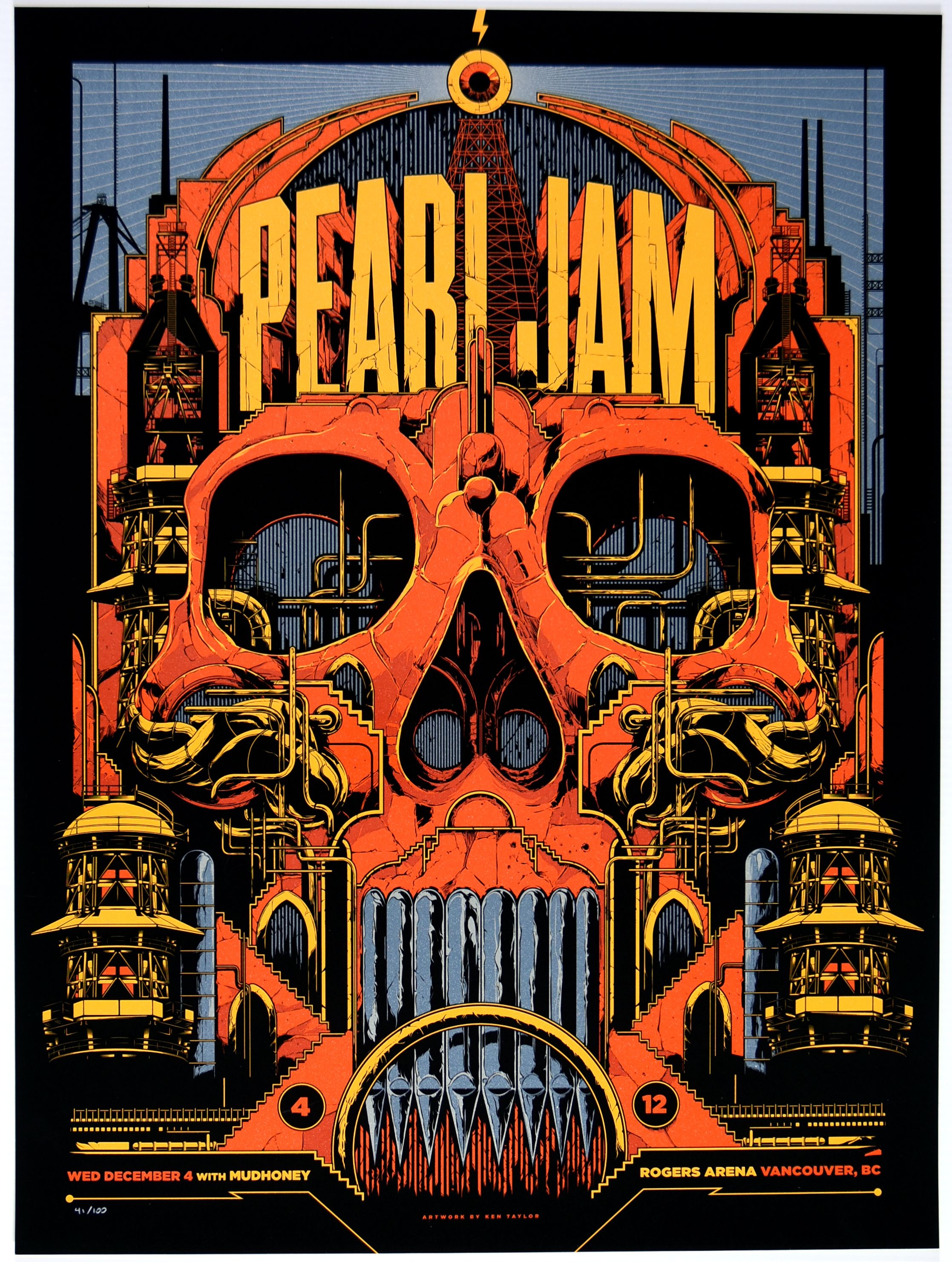 Pearl Jam / Mudhoney at Rogers Arena 2013 Concert Poster