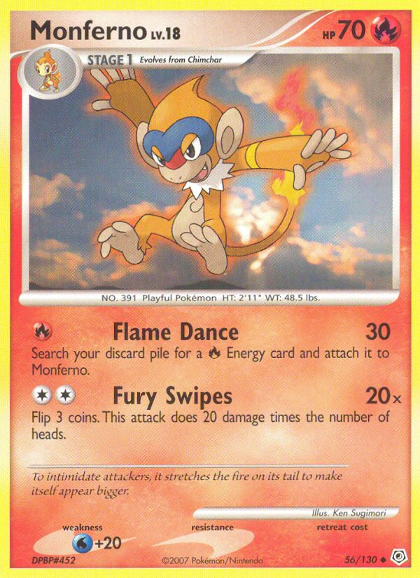 Monferno (56/130) - Diamond & Pearl Pokémon Card