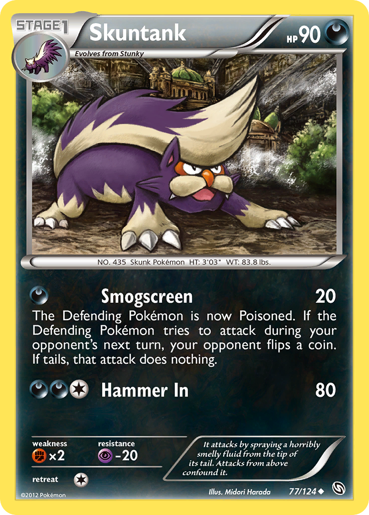 Skuntank (77/124) - Dragons Exalted Pokémon Card