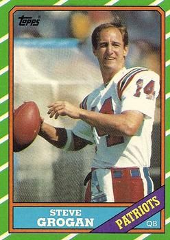 Steve Grogan 1986 Topps #31 Sports Card