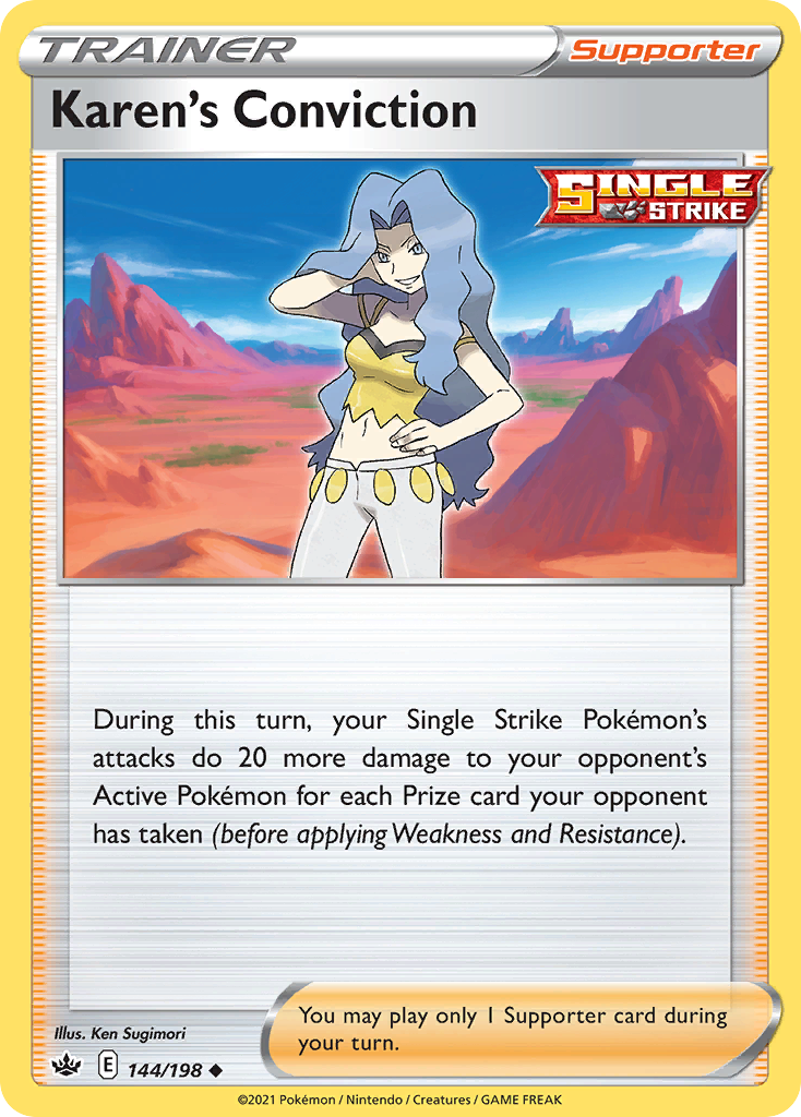 Karen's Conviction (Trainer: Supporter) (144/198) - Chilling Reign Pokémon Card