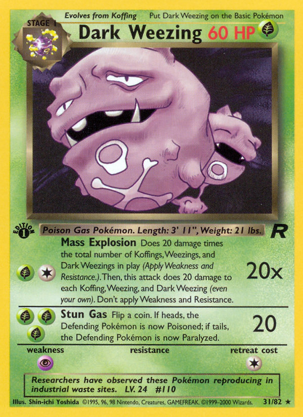 Dark Weezing (31/82) - Team Rocket (1st Edition) Pokémon Card