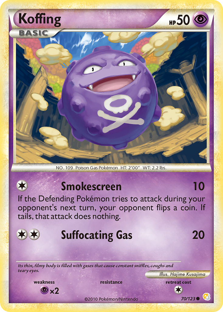 Koffing (70/123) - HeartGold & SoulSilver Pokémon Card