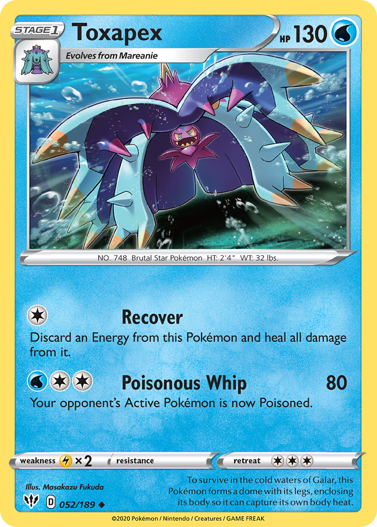 Toxapex (52/189) - Darkness Ablaze Pokémon Card