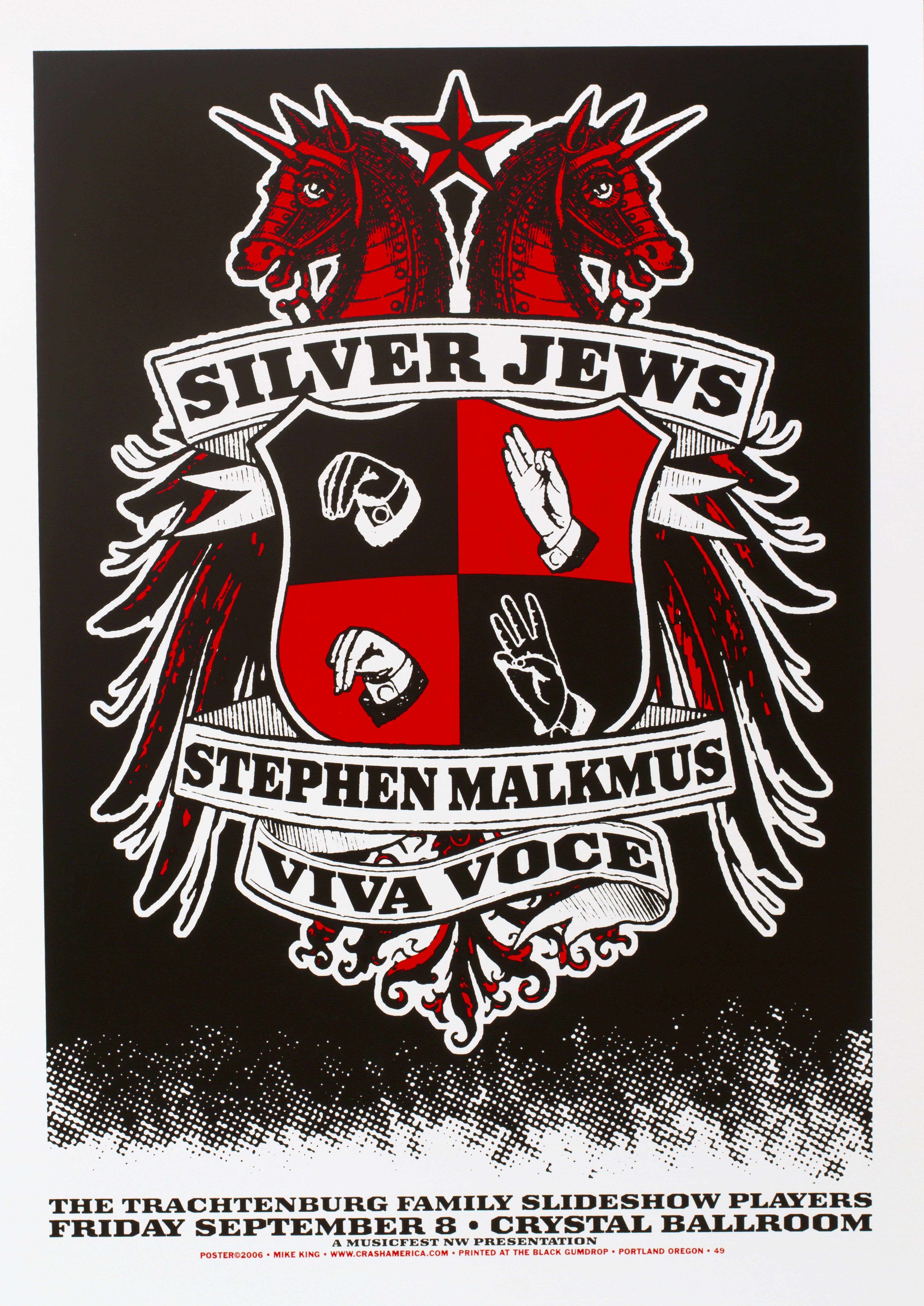 MXP-18.1 Silver Jews 2006 Crystal Ballroom  Sep 8 Concert Poster