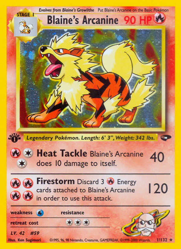 Blaine's Arcanine (1/132) - Gym Challenge (1st Edition) Pokémon Card