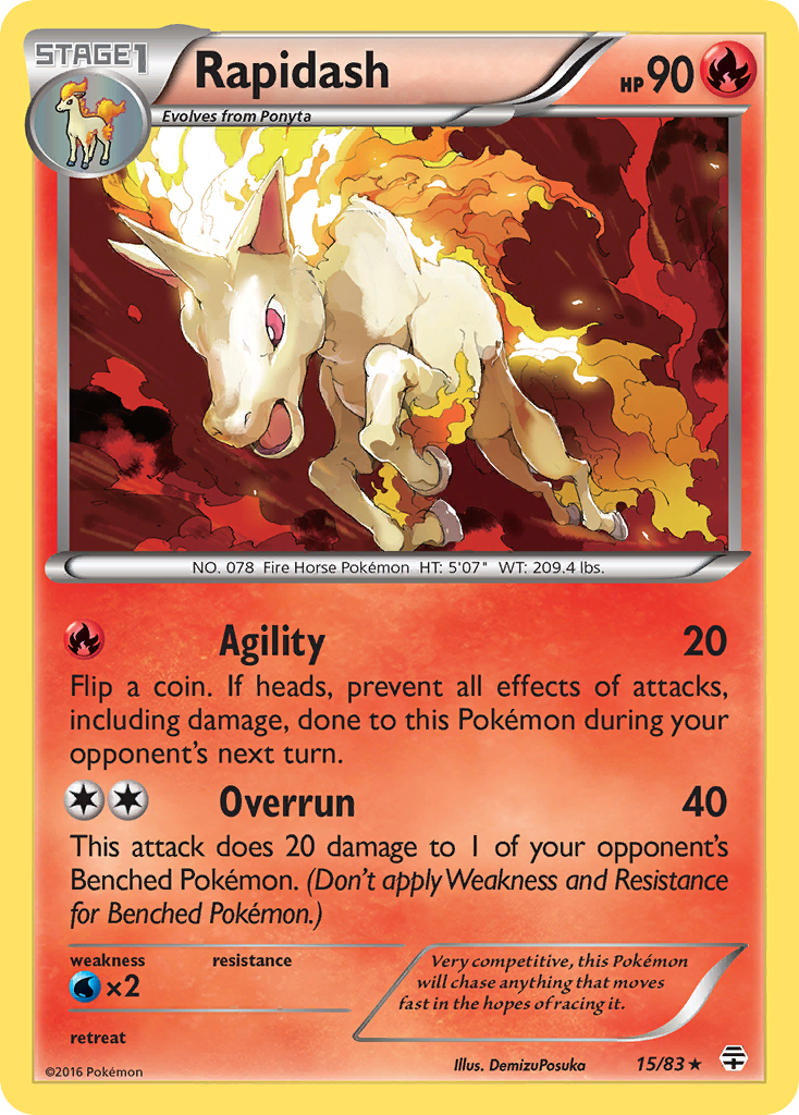 Rapidash (15/83) - Generations Pokémon Card