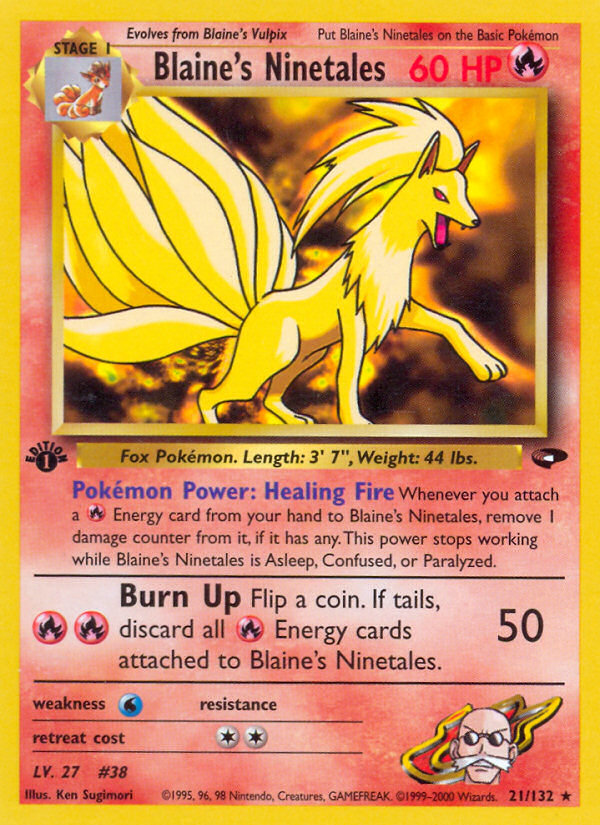 Blaine's Ninetales (21/132) - Gym Challenge (1st Edition) Pokémon Card