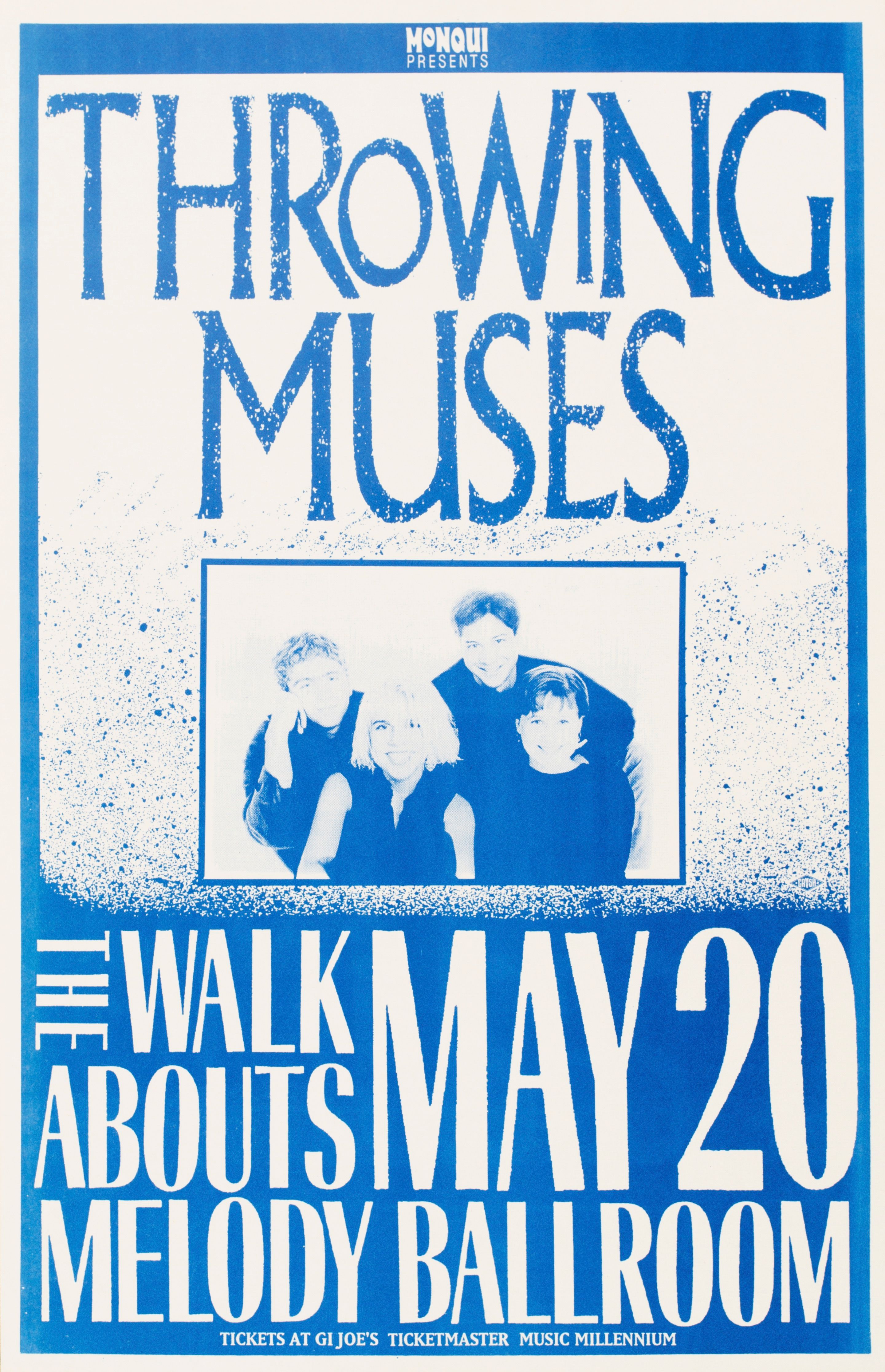 MXP-105.8 Throwing Muses 1991 Melody Ballroom  May 20 Concert Poster