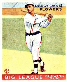 D'Arcy "Jake" Flowers 1933 Goudey (R319) #151 Sports Card