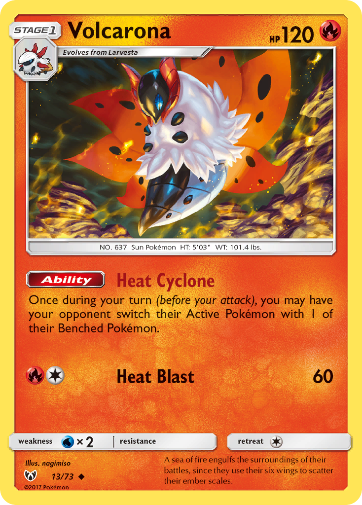 Volcarona (13/73) - Shining Legends Pokémon Card