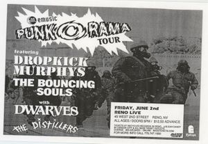 Punk-O-Rama Tour Dropkick Murphys Distillers & Dwarves at Reno Live 2000 Handbill