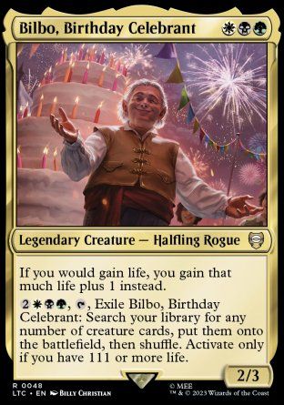 Bilbo, Birthday Celebrant (The Lord of the Rings Commander Decks) Trading Card