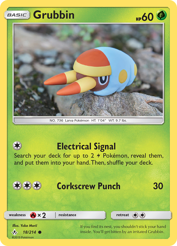 Grubbin (18/214) - Unbroken Bonds Pokémon Card