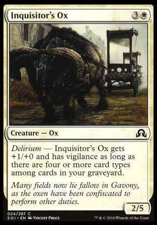 Inquisitor's Ox (Shadows over Innistrad) Trading Card