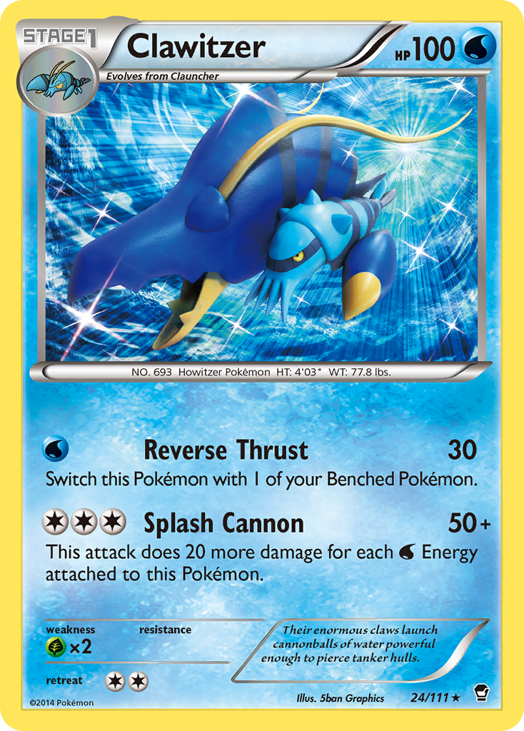 Clawitzer (24/111) - Furious Fists Pokémon Card