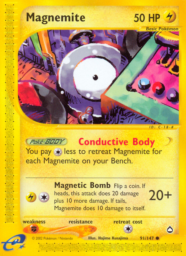 Magnemite (91/147) - Aquapolis Pokémon Card