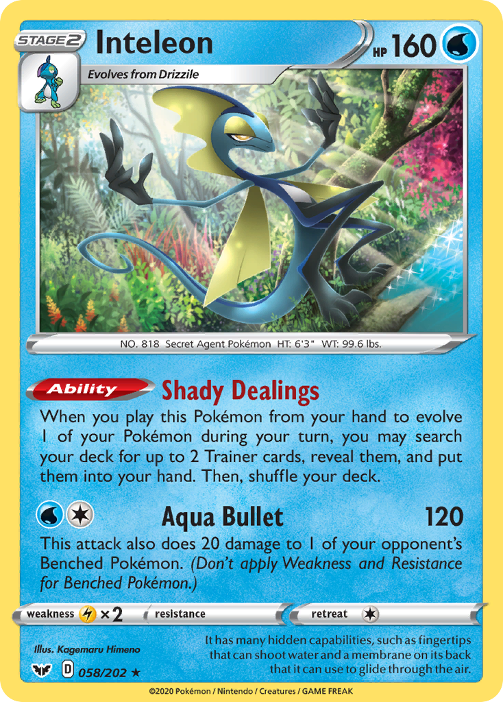 Inteleon (58/202) - Sword & Shield Pokémon Card