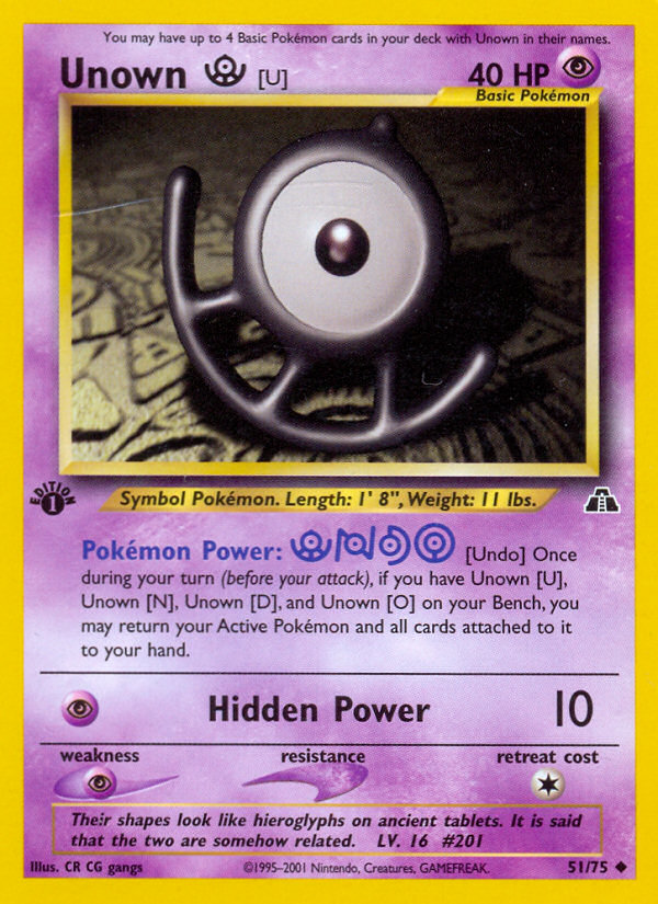 Unown [U] (51/75) - Neo Discovery Pokémon Card