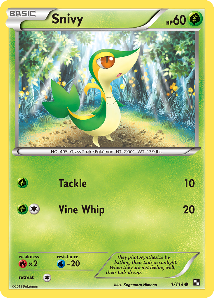 Snivy (1/114) - Black & White Pokémon Card