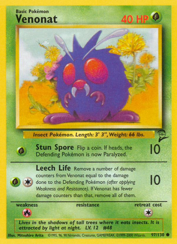 Venonat (97/130) - Base Set 2 Pokémon Card