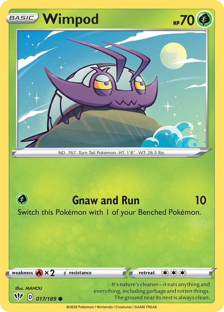 Wimpod (17/189) - Darkness Ablaze Pokémon Card