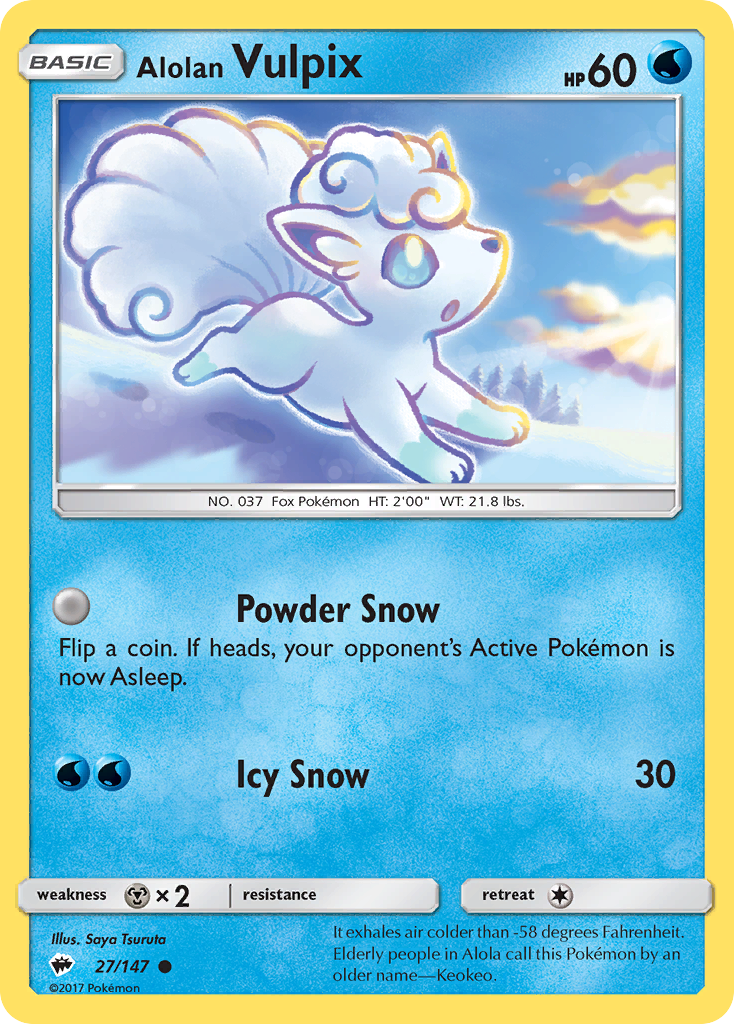 Alolan Vulpix (27/147) - Burning Shadows Pokémon Card