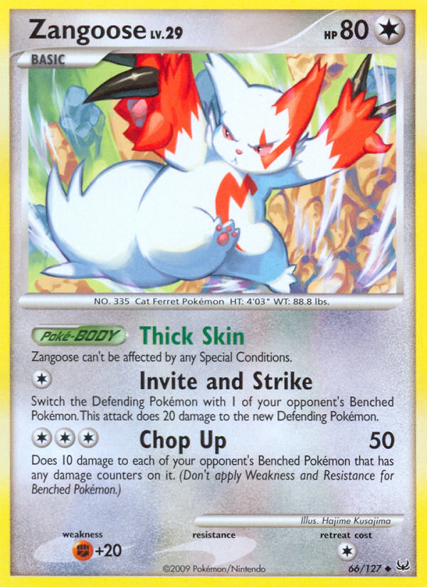 Zangoose (66/127) - Platinum Pokémon Card