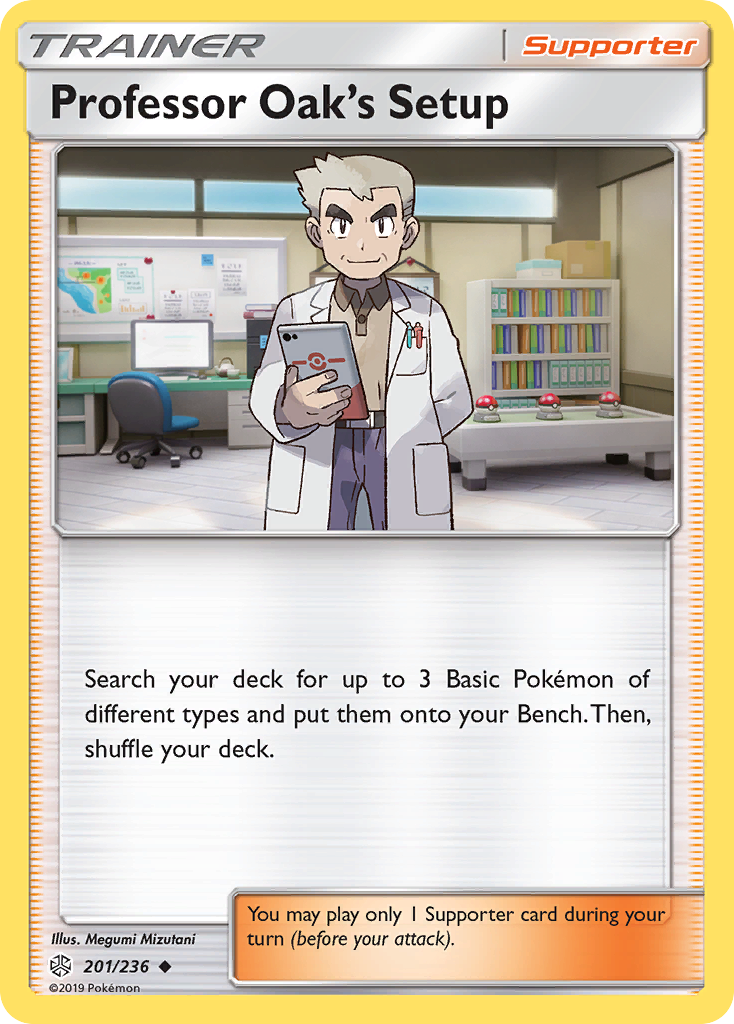 Professor Oak's Setup (Trainer: Supporter) (201/236) - Cosmic Eclipse Pokémon Card