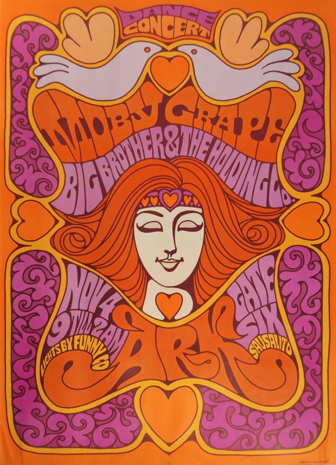 Big Brother & Moby Grape The Ark 1967 Concert Poster