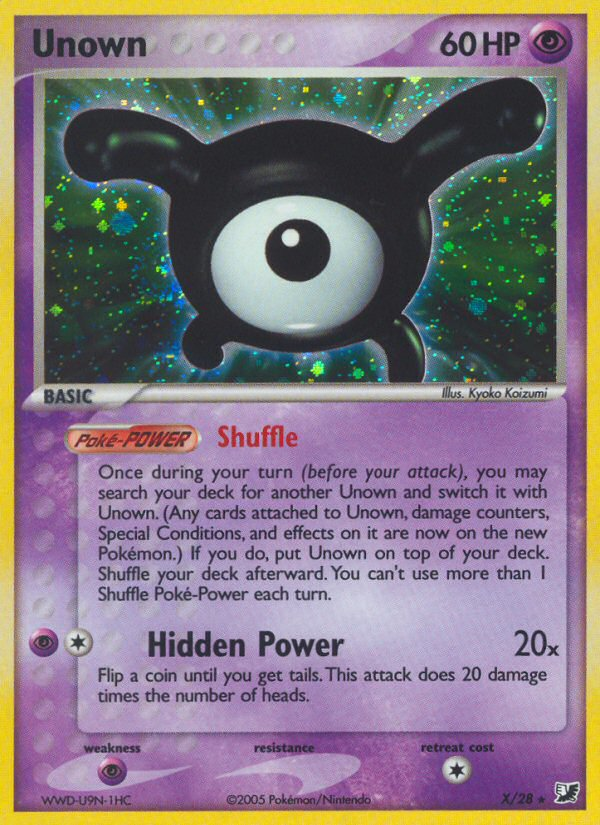 Unown (X) - Unseen Forces Pokémon Card