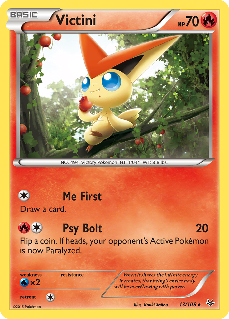 Victini (13/108) - Roaring Skies Pokémon Card