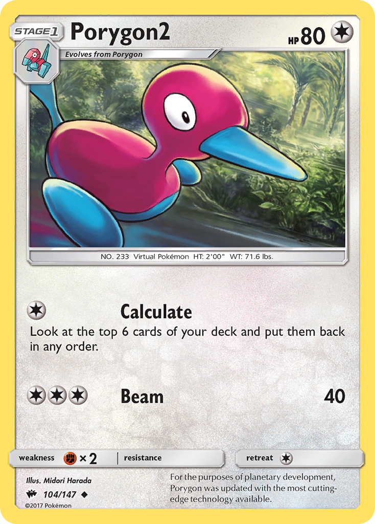 Porygon2 (104/147) - Burning Shadows Pokémon Card