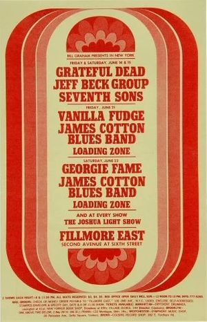 Grateful Dead Fillmore East Postcard 1968