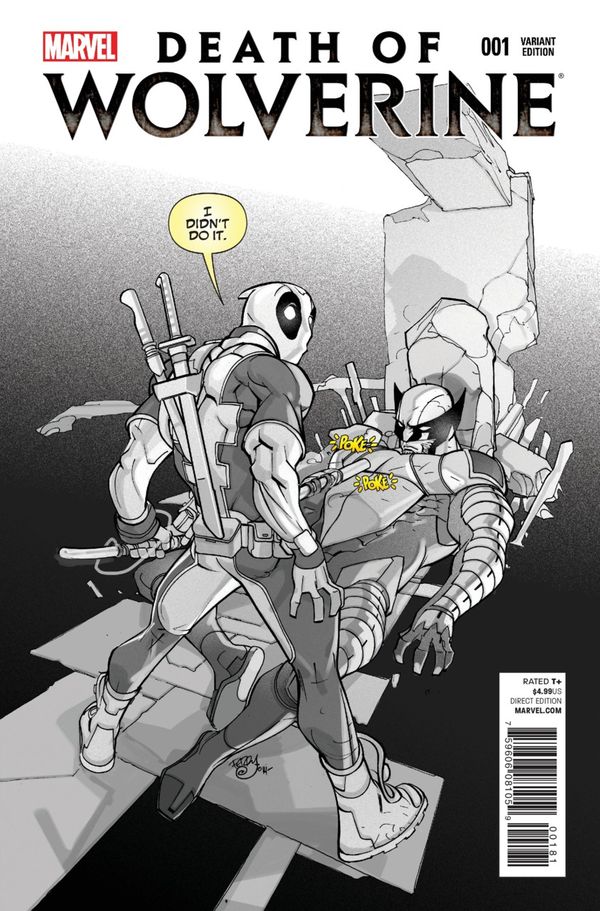 Death Of Wolverine #1 (B/W Deadpool)