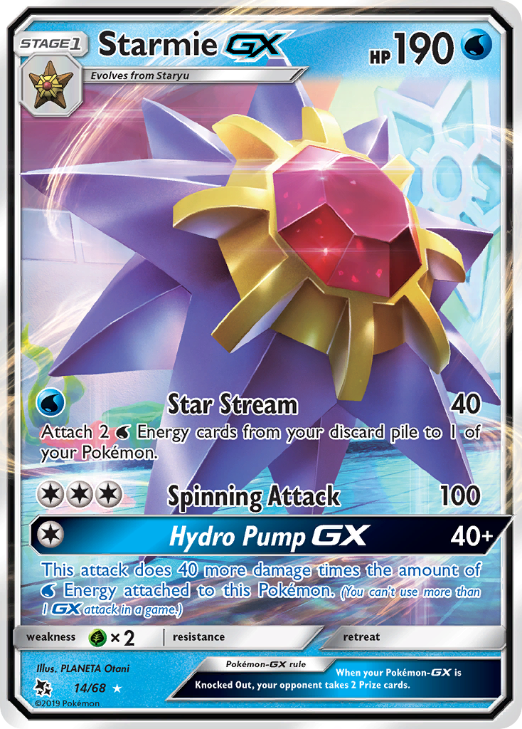 Starmie GX (14/68) - Hidden Fates Pokémon Card