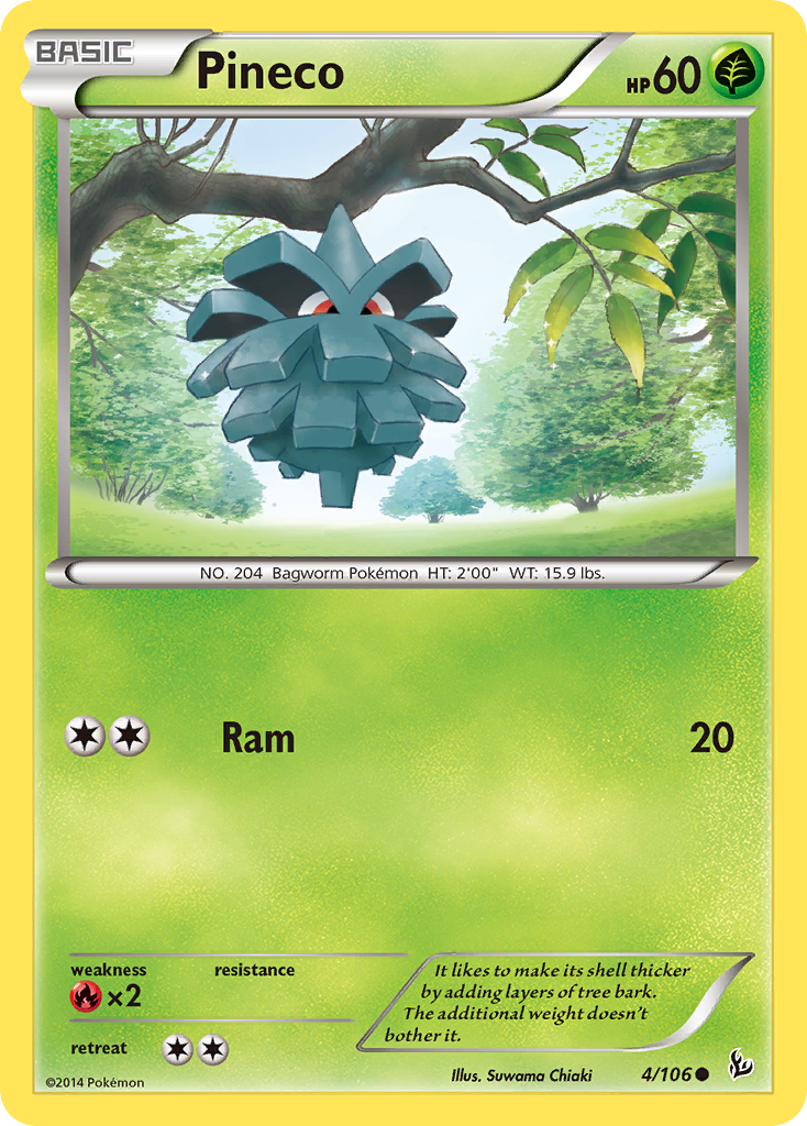 Pineco (4/106) - Flashfire Pokémon Card